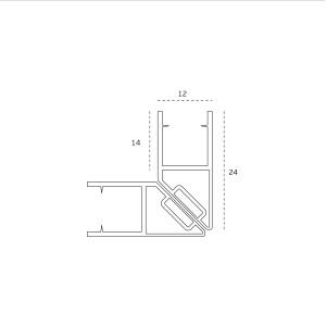 90° Magnetinė PVC Tarpinė Stiklui IN.15.998.B