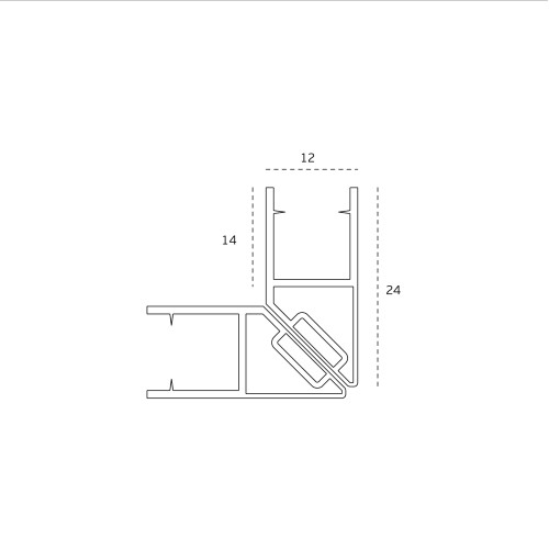 90° Magnetinė PVC Tarpinė Stiklui IN.15.998.B